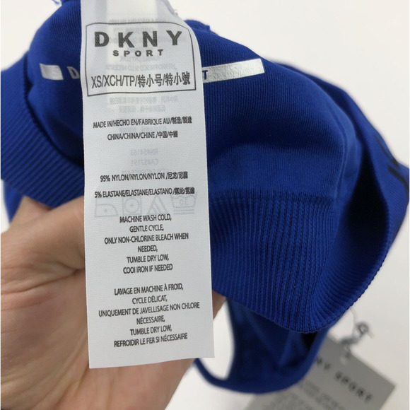 DKNY Women’s Sport Seamless Strappy Low-Impact Sports Bra Blue Size XS - Picture 5 of 5